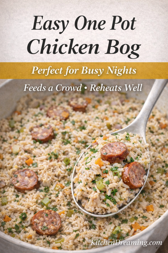 Chicken Bog Recipe (Lowcountry Chicken Pilau) One-Pot Southern Chicken and Rice 10 Easy one pot chicken bog recipe in a Dutch oven with fluffy rice, shredded chicken, smoked sausage, and vegetables.