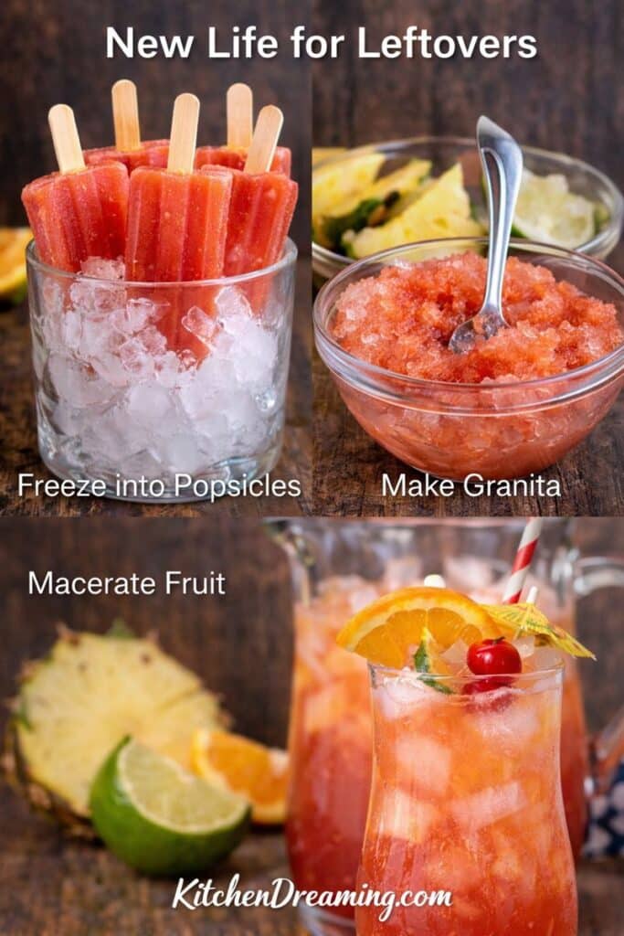 Leftover Caribbean Rum Punch Recipe ideas: popsicles, granita, and fruit macerated in rum punch.