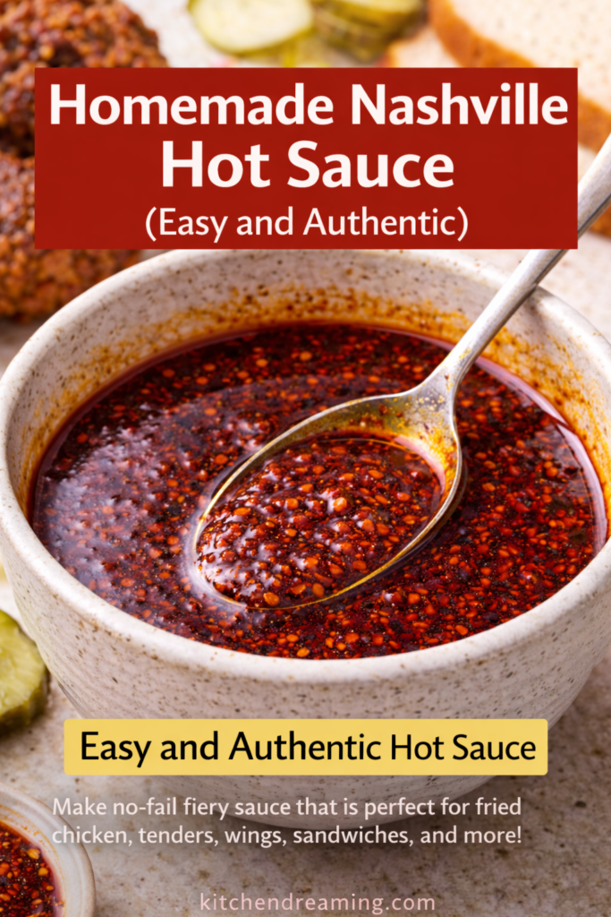 Nashville Hot Sauce Recipe (Authentic & Easy Homemade Version) 10 Nashville hot sauce recipe, overhead flat lay of spices and oil in small bowls.