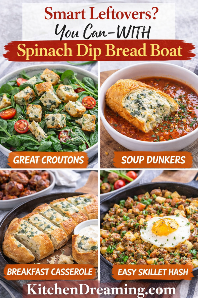 Spinach Dip Bread Boat Recipe for Easy Party Appetizers 13 Spinach Dip Bread Boat baked and sliced for easy serving.