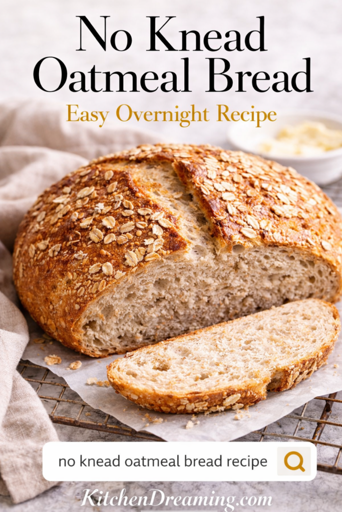 No Knead Oatmeal Bread (Easy Overnight Dutch Oven Recipe) 8 No knead oatmeal bread easy overnight Dutch oven recipe loaf.