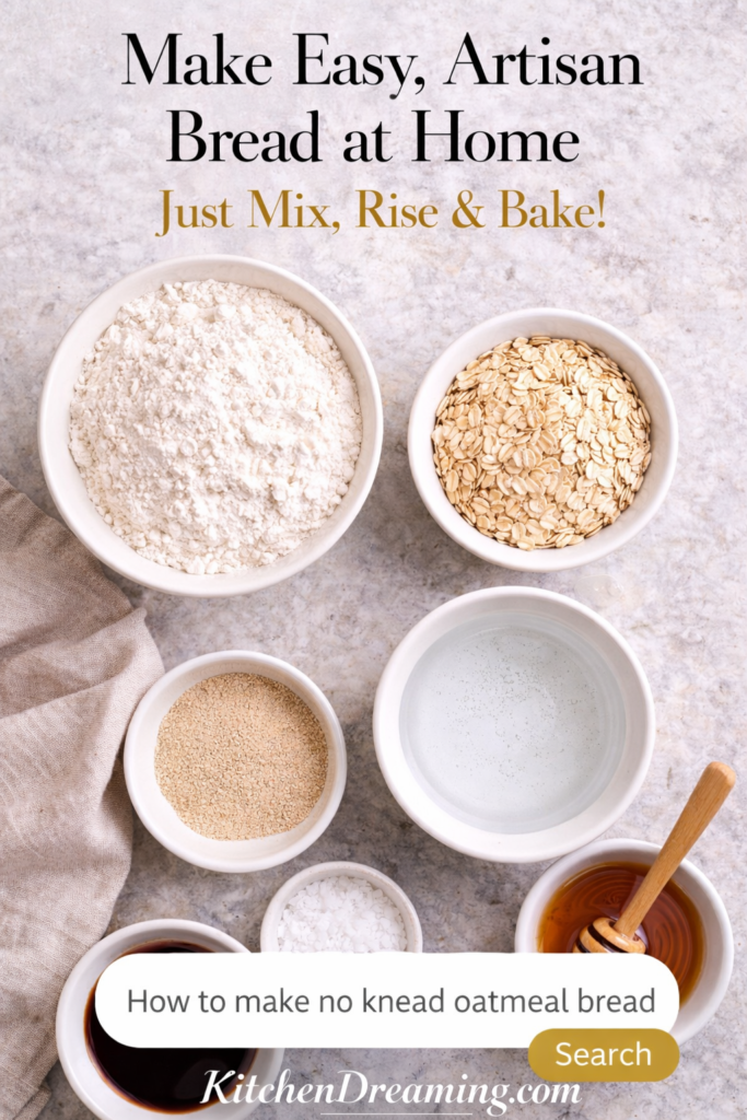 No Knead Oatmeal Bread (Easy Overnight Dutch Oven Recipe) 9 No knead oatmeal bread simple mix rise and bake method.