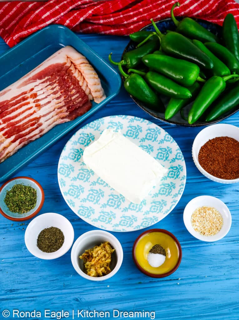 The ingredients for smoked jalapeno poppers.