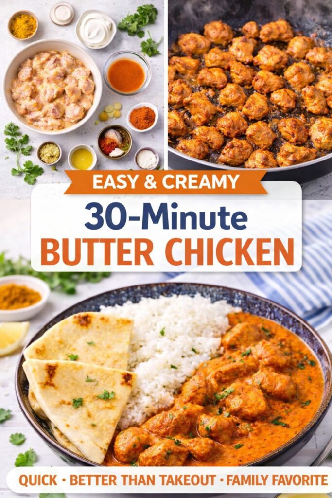 30-Minute Butter Chicken (Easy Family-Friendly Indian Recipe) 10 Ingredients needed to make 30-minute butter chicken