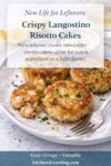 Crispy risotto cakes made from leftover langostino risotto, pan-fried until golden and served with lemon.