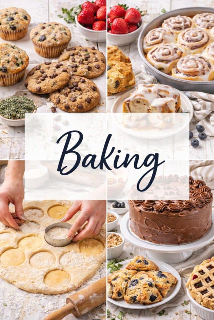 baking recipes including bread, cookies, cakes, and homemade baked goods