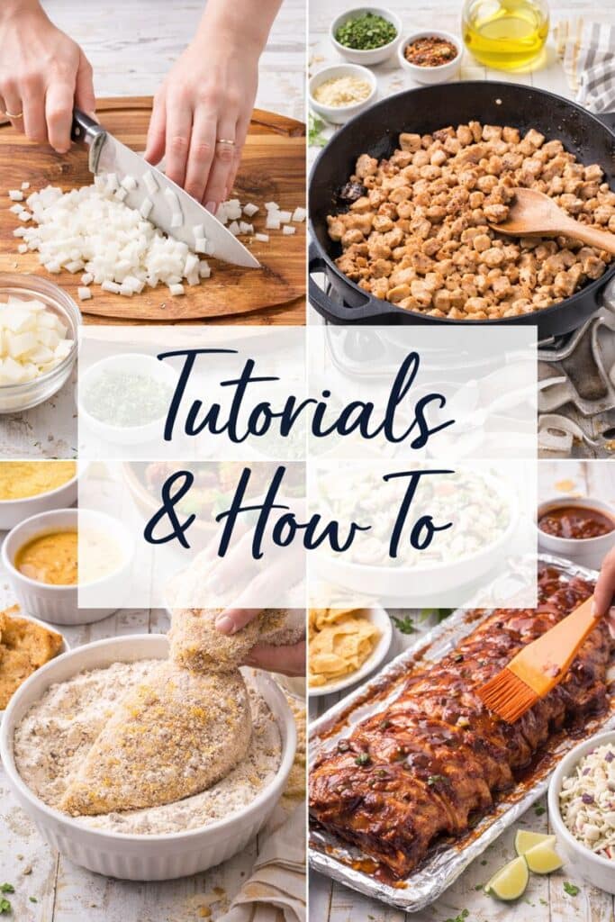 cooking tutorials and how-to guides for techniques, prep tips, and kitchen basics