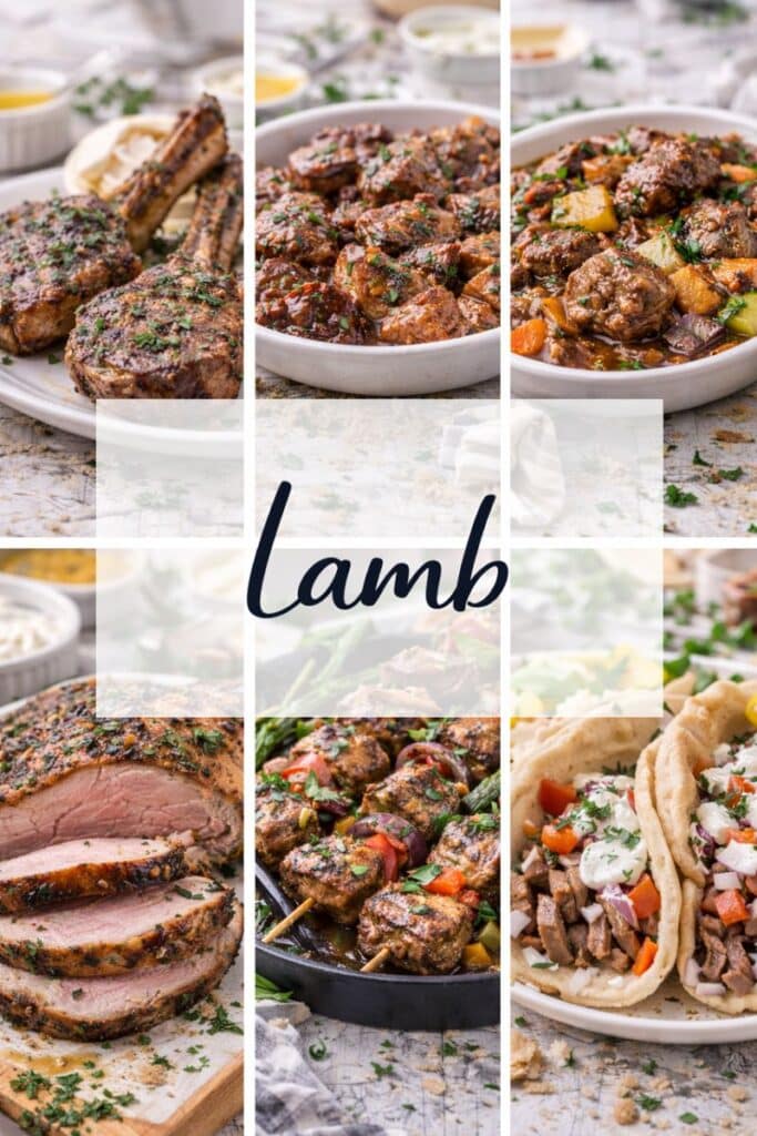 lamb recipes including chops, roasts, and Mediterranean-inspired lamb dishes