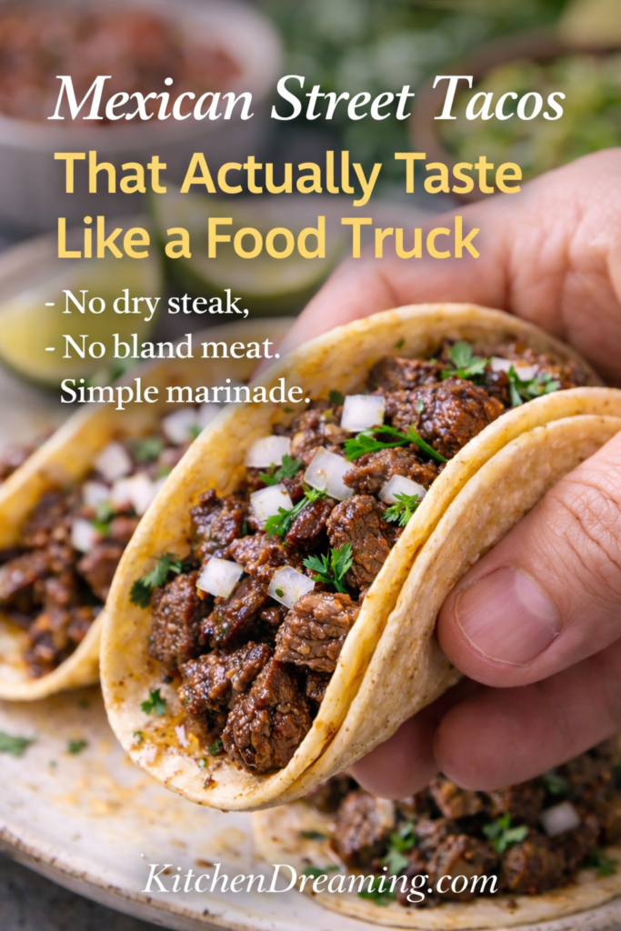 Mexican Street Tacos Recipe (Better Than Takeout) 8 Mexican street tacos recipe with juicy marinated flank steak on corn tortillas topped with diced white onion, cilantro, and lime.