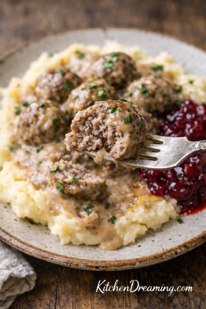 Creamy Swedish Meatballs with Homemade Gravy 5 Freezer containers filled with Swedish meatballs and creamy gravy for meal prep storage.