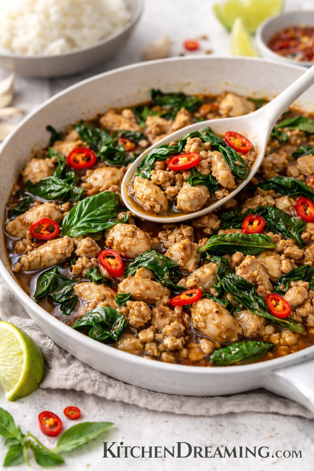 Easy Thai Basil Chicken Recipe Better Than Takeout | Kitchen Dreaming