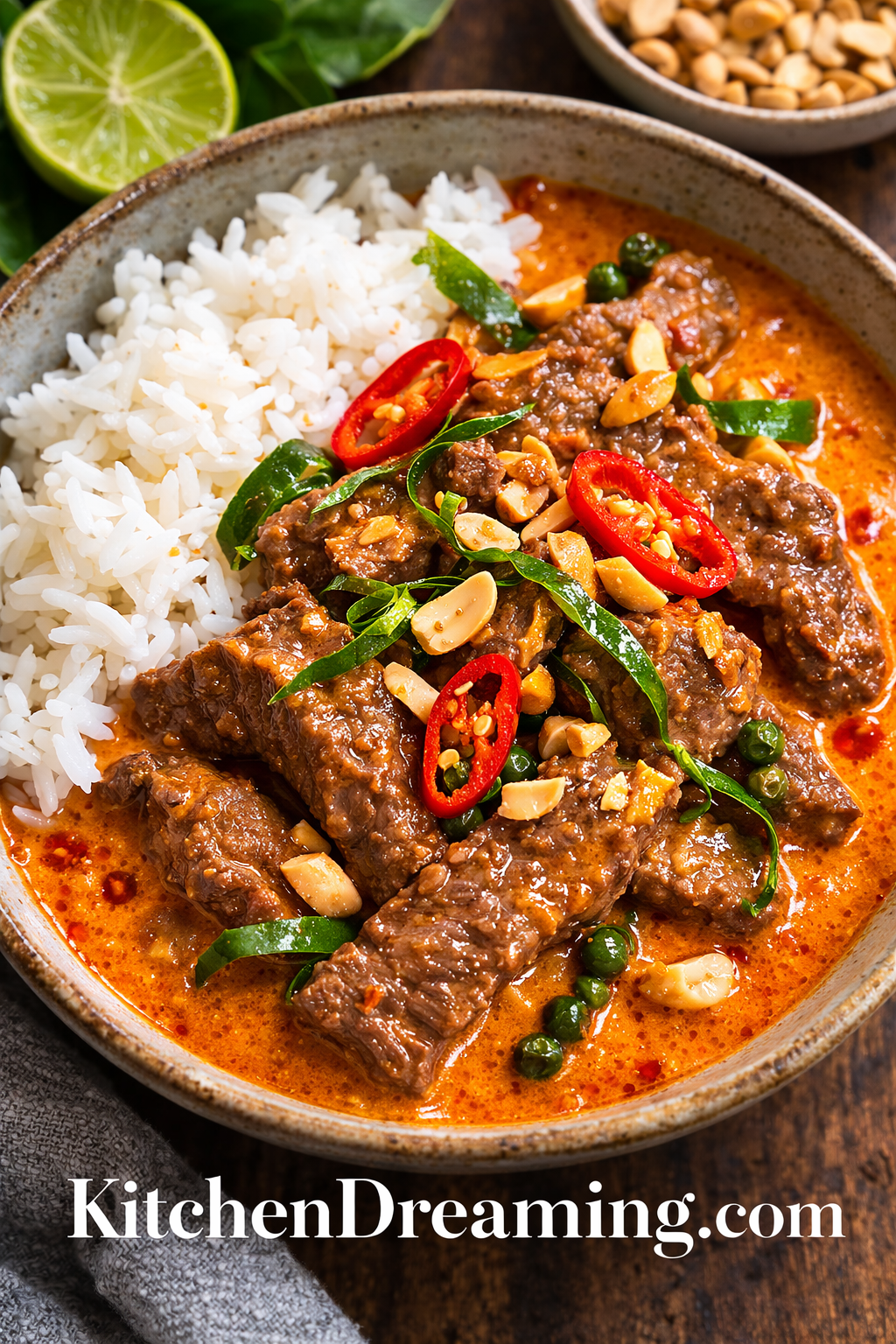 Beef Panang Curry Recipe (Creamy Thai Coconut Curry) | Kitchen Dreaming