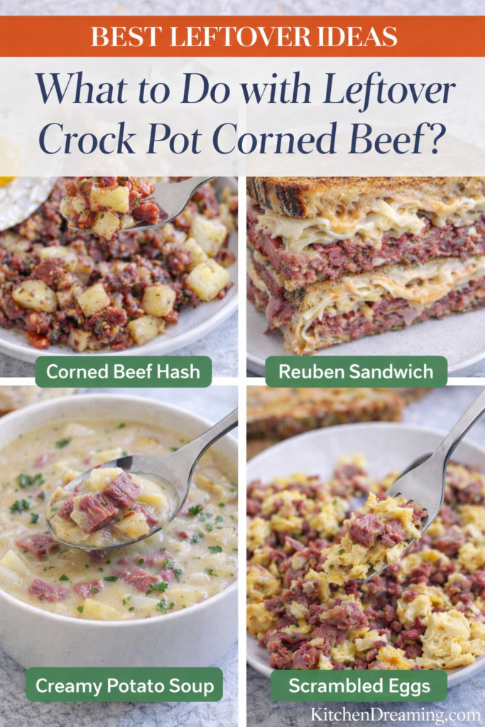 Crock Pot Corned Beef and Cabbage (Easy Slow Cooker Recipe) 13 Leftover crock pot corned beef and cabbage used in hash and sandwiches.