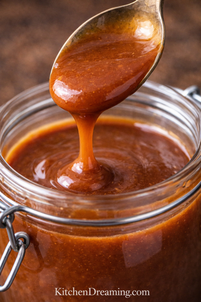 How to Make Homemade Caramel Sauce (Easy Foolproof Recipe) 8 How to make homemade caramel with a glossy smooth caramel drizzle showing perfect texture.