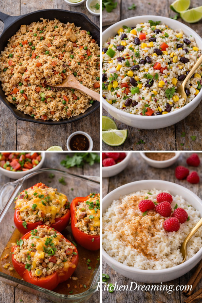 How to Cook Jasmine Rice (Perfect Fluffy Jasmine Rice) 5 How to cook jasmine rice and repurpose leftovers into fried rice, salad, stuffed peppers, and pudding.