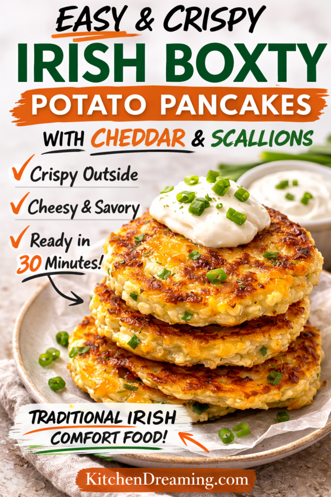 Irish Boxty Recipe – Traditional Irish Potato Pancakes 10 Irish boxty recipe benefit pin: easy, crispy Irish potato pancakes made with grated and mashed potatoes.