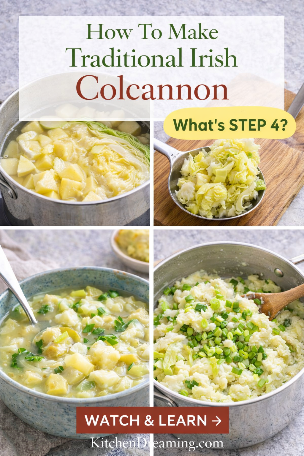 Traditional Irish Colcannon Recipe with Cabbage and Yukon Gold Potatoes ...