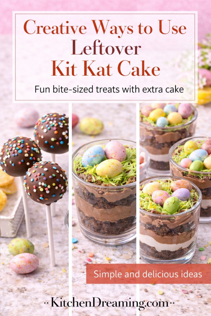 Easy Kit Kat Cake Recipe (Stunning Easter Basket Cake with Candy Eggs) 13 leftover kit kat cake ideas including cake pops and layered dessert cups.