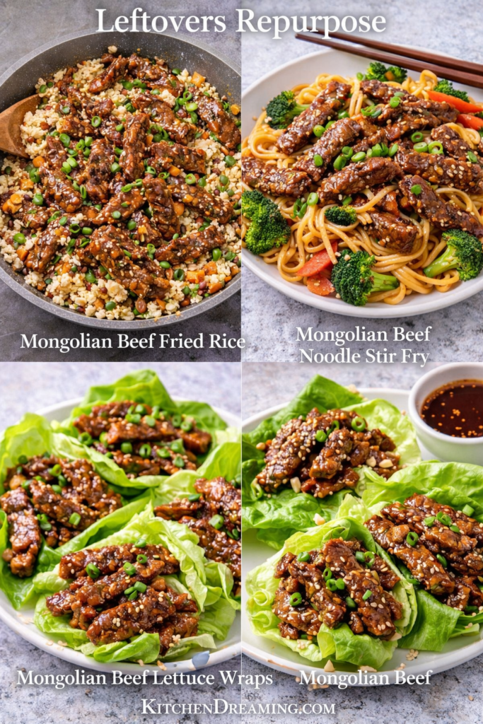 Mongolian Beef with Homemade Teriyaki Sauce (Easy Better Than Takeout) 5 close up of mongolian beef with homemade teriyaki sauce showing glossy texture.