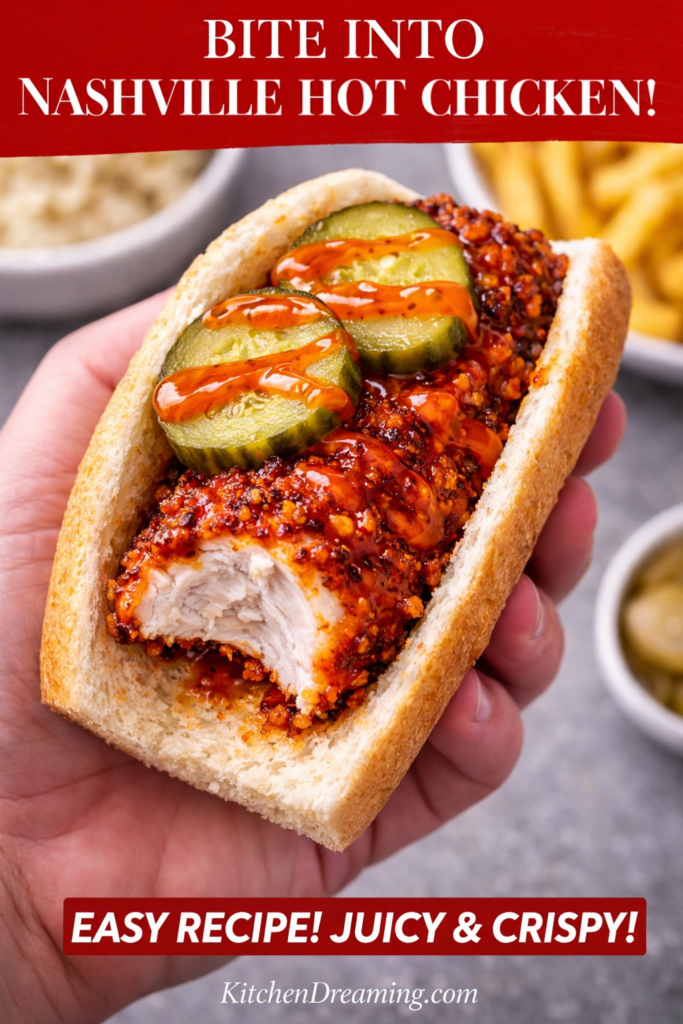 Nashville Hot Chicken Tenders Recipe (Crispy, Spicy & Better Than Takeout) 10 Nashville hot chicken tenders sandwich with juicy chicken and pickles.