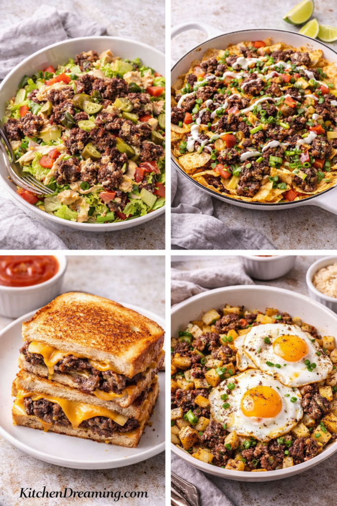 Smashburgers Recipe with Crispy Edges (Blackstone or Skillet) 5 Smashburgers recipe leftovers repurposed into burger bowls, nachos, grilled cheese, and breakfast hash.