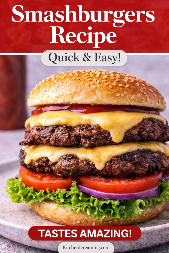 Smashburgers Recipe with Crispy Edges (Blackstone or Skillet) 13 Smashburgers recipe with crispy thin burger patties, melted cheese, fresh toppings, and toasted bun.
