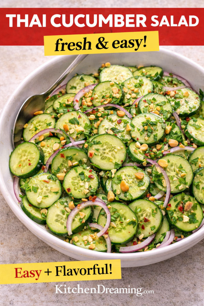 Thai Cucumber Salad Recipe (Easy, Sweet, Tangy & Refreshing) 12 Thai cucumber salad served with grilled skewers, rice, and dipping sauces.