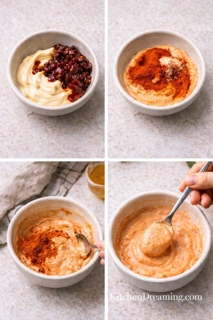 Dave’s Hot Chicken Sauce Recipe (Easy Copycat Version) 3 step by step process for making dave’s hot chicken sauce recipe.