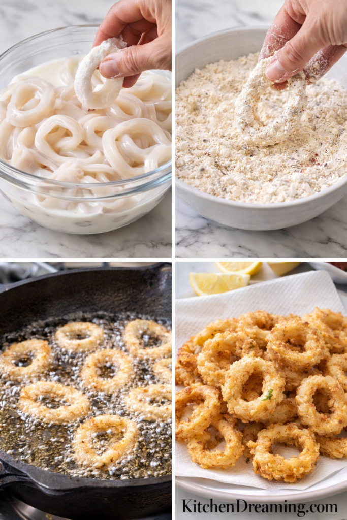 Crispy Fried Calamari (Better Than Restaurant Style + Air Fryer Option) 3 Fried Calimari IMG 3