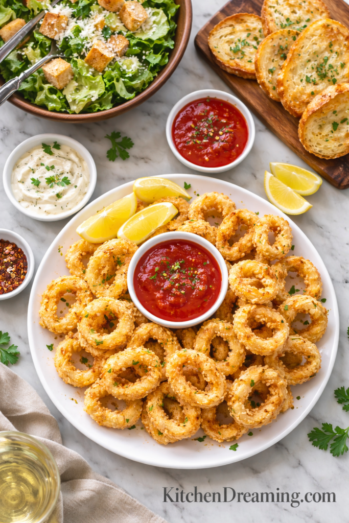 Crispy Fried Calamari (Better Than Restaurant Style + Air Fryer Option) 5 Fried Calimari IMG 4