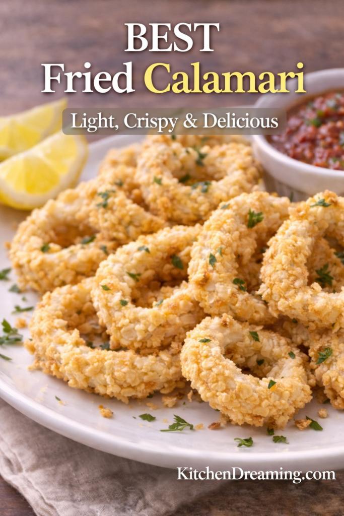 Crispy Fried Calamari (Better Than Restaurant Style + Air Fryer Option) 14 Fried Calimari PIN 5