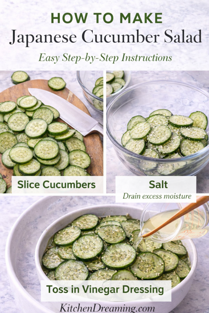 Japanese Cucumber Salad (Sunomono Recipe) Easy and Refreshing 11 Steps to make Japanese cucumber salad with sliced cucumbers.