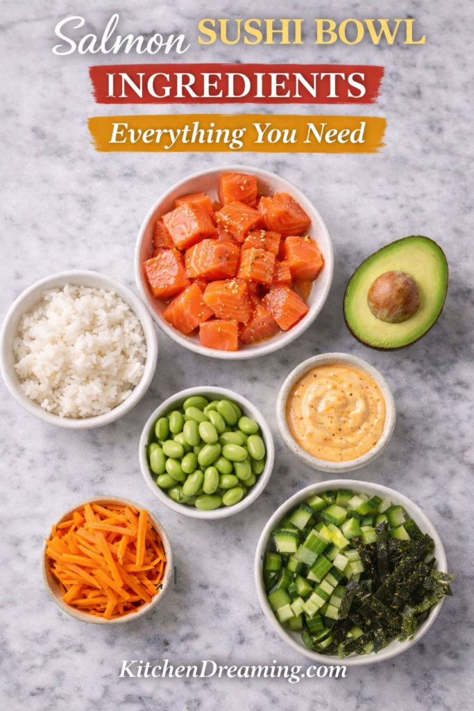 Salmon Sushi Bowl Recipe (Fresh Sushi Grade Salmon Bowl) 10 Quick salmon sushi bowl recipe made in 20 minutes with fresh ingredients.