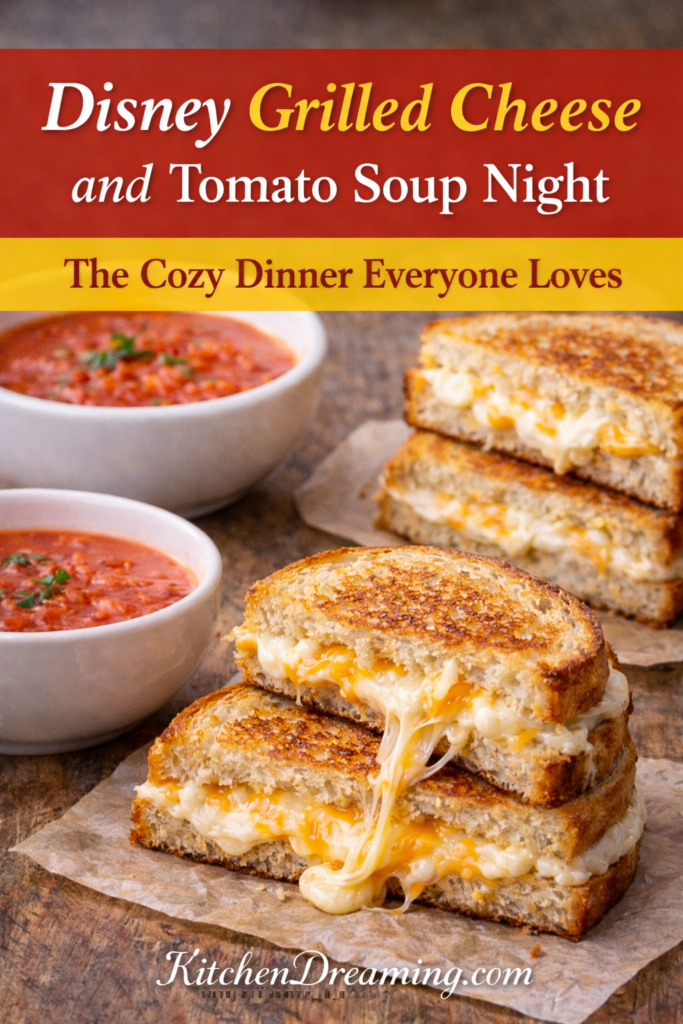 Disney Grilled Cheese Recipe With Cream Cheese Spread 12 Disney grilled cheese recipe served with tomato soup in a cozy dinner setting with crispy sourdough and creamy melted cheese.